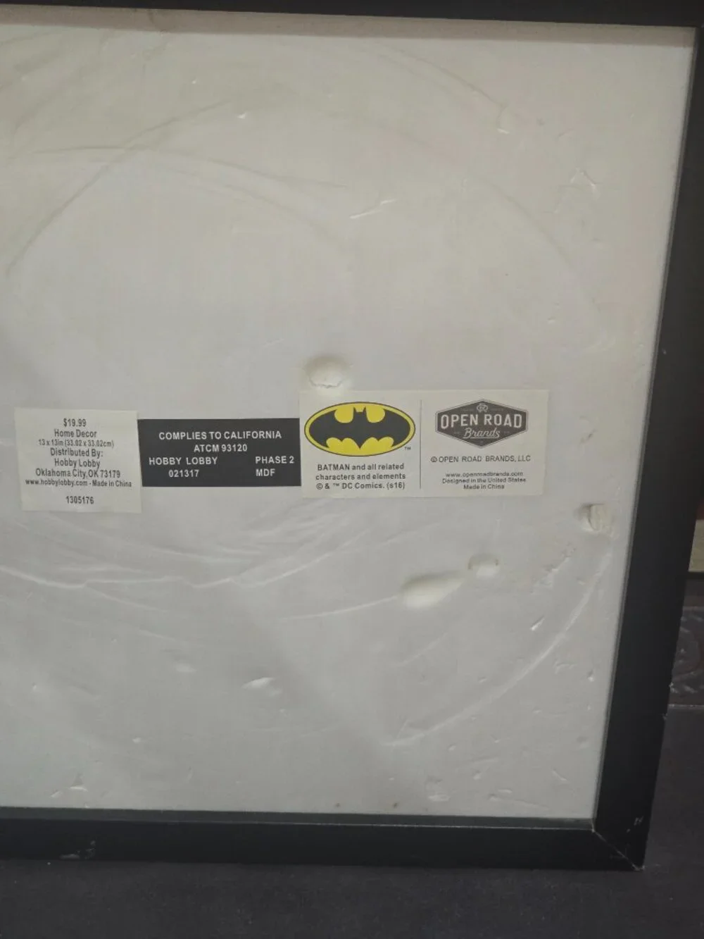 Batman Dark Theme Face Hobby Lobby Open Road Brands Picture and Frame Home Decor